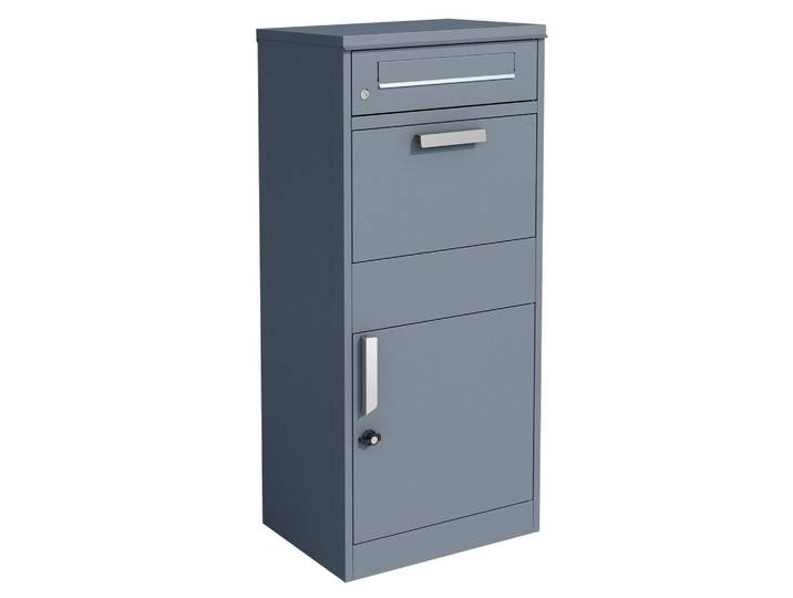 Paketbox, Anthrazit, Metall, 50x112x37 cm, 2 Schlüssel, Einwurföffnung mit Klappe, Freizeit & Co, Briefkästen & Paketboxen