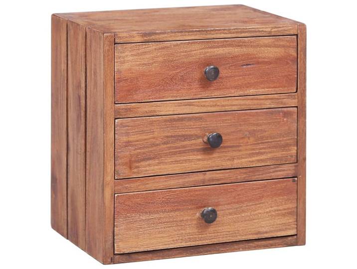 furnicato Nachttisch Massivholz 35 x 25 x 35 cm (1-St), Stauraum-Beistelltisch mit 3 Schubladen im authentischen Antik-Stil
