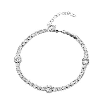 Armband LADY, silber (silberfarben, silberfarben), Armbänder, Damen, Edelstahl, Armband