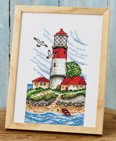 Stickbild "Leuchtturm Insel", 18 x 24 cm