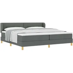 vidaXL, Boxspringbett, Boxspringbett Mit Matratze Stoff Dunkelgrau (200 x 200 cm)