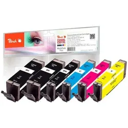 Peach PI100-188 Druckerpatrone 6 Stück(e) Kompatibel Hohe (XL-) Ausbeute Schwarz, Cyan, Magenta, Foto schwarz, Gelb