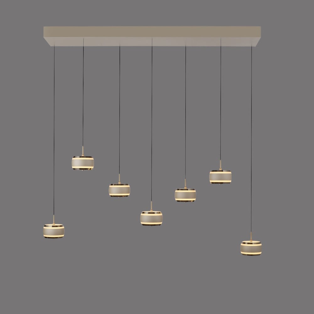 Paul Neuhaus Pure Falling Rings LED hanglamp, brons, 7-lampig, Hoogte: 132 cm