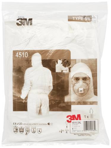 3M 4515WM Schutzanzug 4515 Kleider-Größe: M Weiß