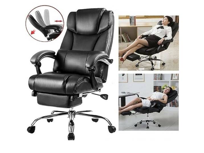 Chaise de bureau de luxe-pédale pliable-avec oreiller lombaire