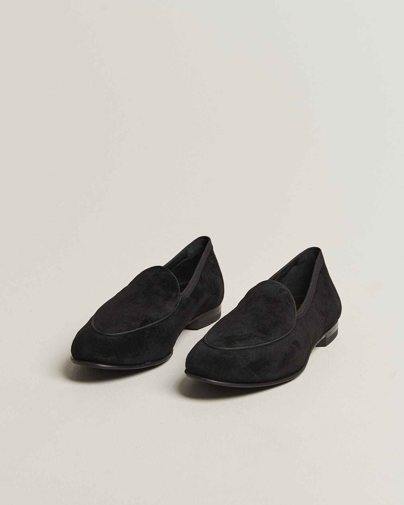 Loake 1880 Belgrave Black Suede Belgian Loafer Black men 42 Sort