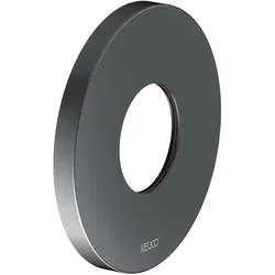 KEUCO Wandrosette Übergröße für Thermostatarmatur Unterputz, rund, 59553130091, Farbe: Schwarzchrom gebürstet