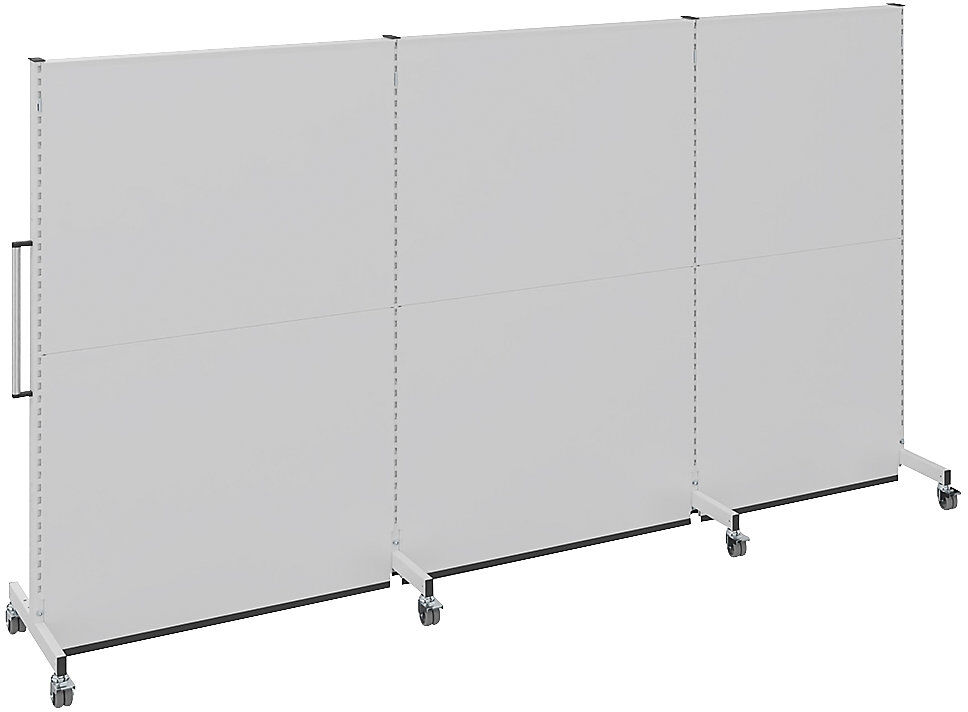 kaiserkraft Mobile Akustikwand, für Industrie und Büro, LxBxH 3500 x 740 x 2021 mm