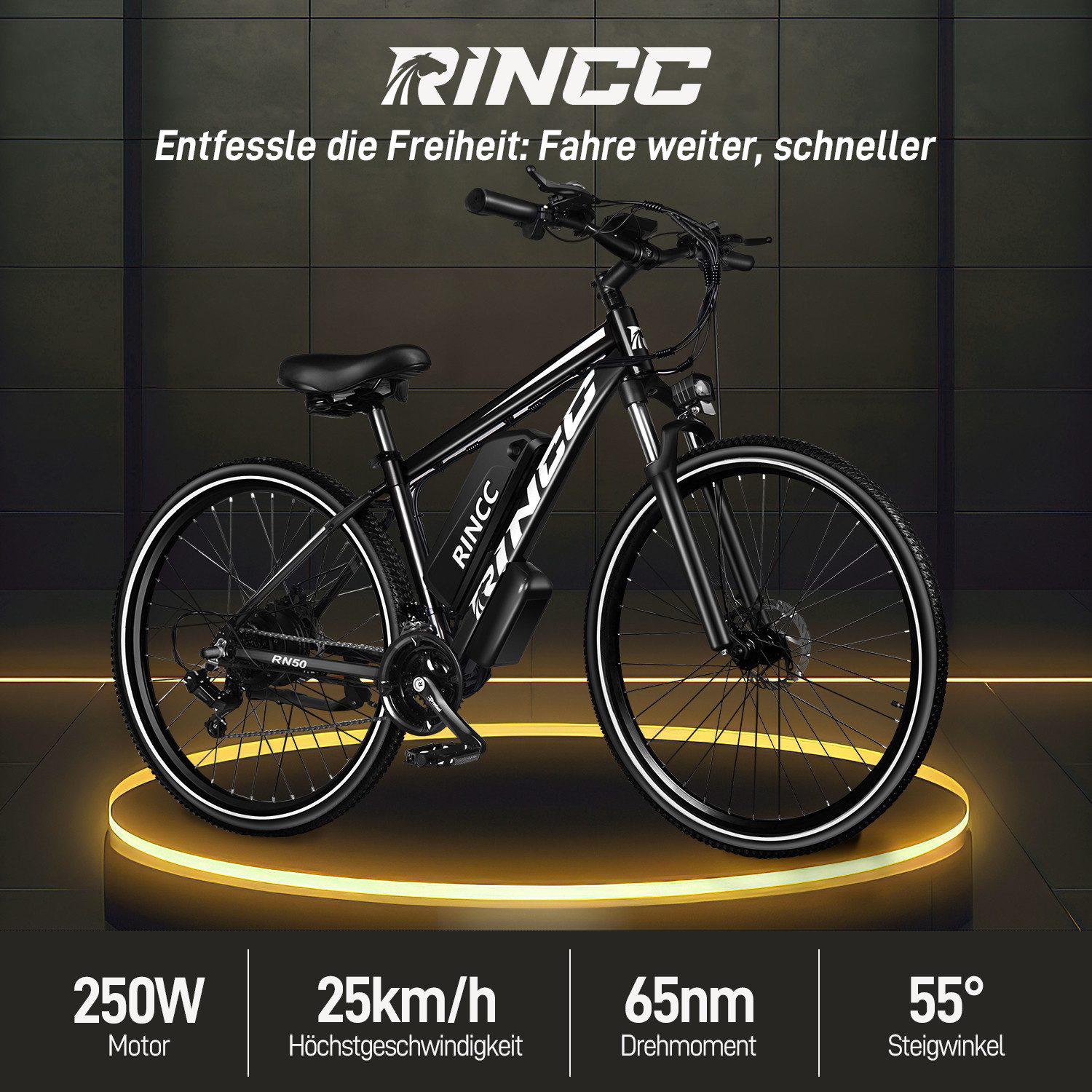 E-Bike Cityrad RN50 E-Fahrrad 720WH Pedelec, 48V 15 AH 100 km Reichweite Heckmotor, 720Wh, Heckmotor,25 KM/H, bis 100km, e-bikes Herren Elektrofahrrad