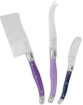 French Home Laguiole Set of 3 Cheese Knives - Plum Rose