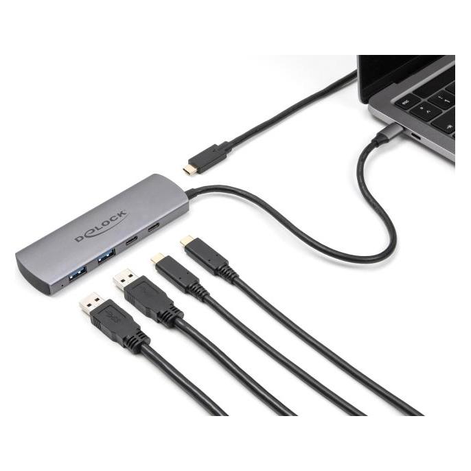 Delock USB 10 Gbps 2 Port USB Typ-A + 2 Port USB Type-C Hub (USB-C, 4 Ports) (64299)
