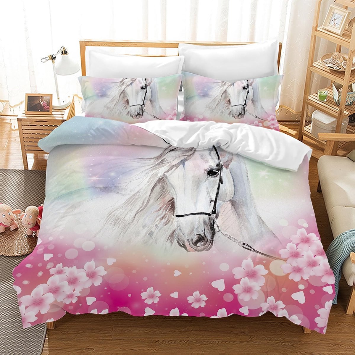 Solidchoice Dekbedovertrekset met Paardenpatroon voor Kinderen
