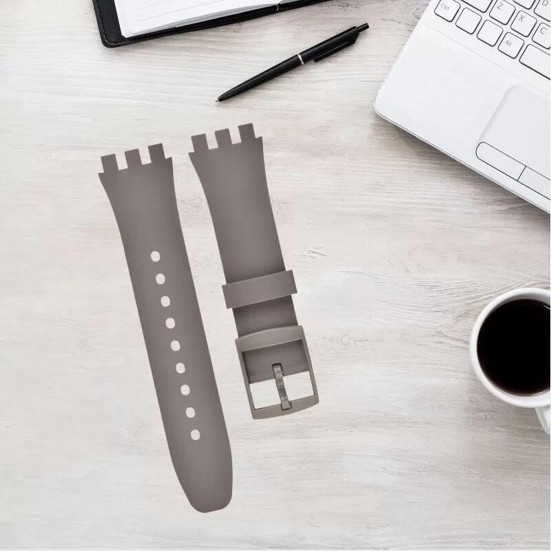 INF Premium Silikon Swatch Uhrenarmband Ersatz Grau 16 mm