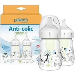 Dr Brown' s, Babyflasche, WB52014-Weithalsflasche 150ml Optionen+ 2er-Pack Dschungel. (150 ml)