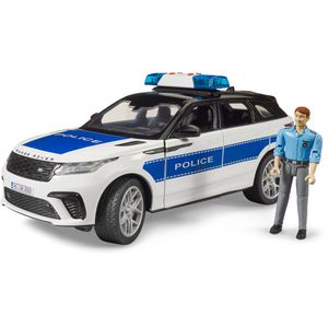 bruder 02890 Range Rover Velar Polizeifahrzeug mit Polizist, Licht und Sound, Maßstab 1:16