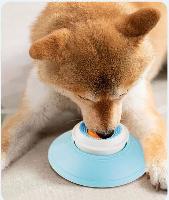 INF Interaktives Slow Feeder Lick Spielzeug für Katzen und Hunde - Blau