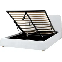 BETT mit Stauraum 140/200 cm Hellgrau Blagnac