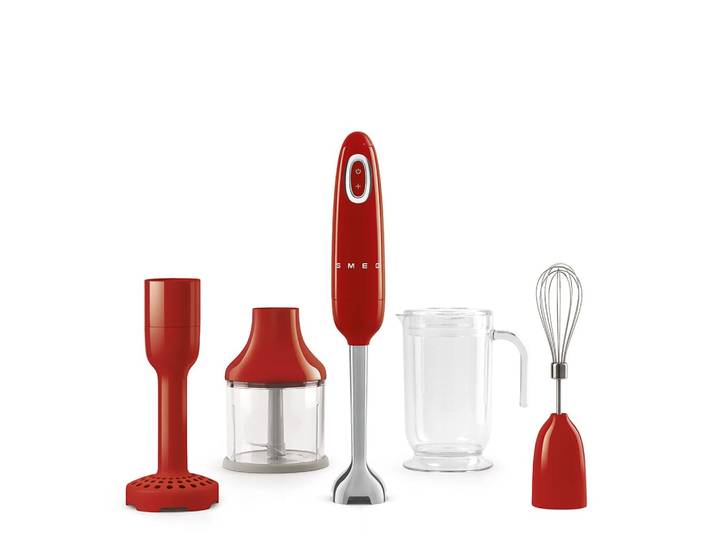Smeg - Staafmixer Rood Jaren 50 Staafmixer met accessoires +