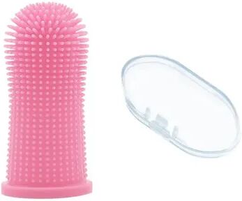 Happy Pet Pantry Super Soft Silicone Dog Toothbrush & Pet Finger Toothbrush For Teeth Cleaning & Breath Care pink
