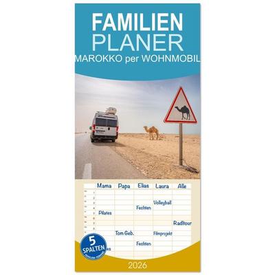 Familienplaner 2026 - MAROKKO per WOHNMOBIL mit 5 Spalten (Wandkalender, 21 x 45 cm) CALVENDO