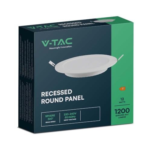 V-TAC VT-61012 Mini ronde inbouw led paneel 12W koel wit licht 6500K
