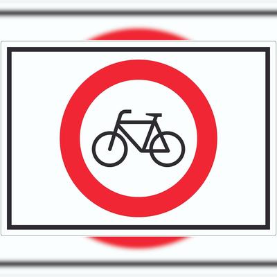 HB-Druck Radfahren verboten Symbol Aufkleber A0 (841x1189mm)