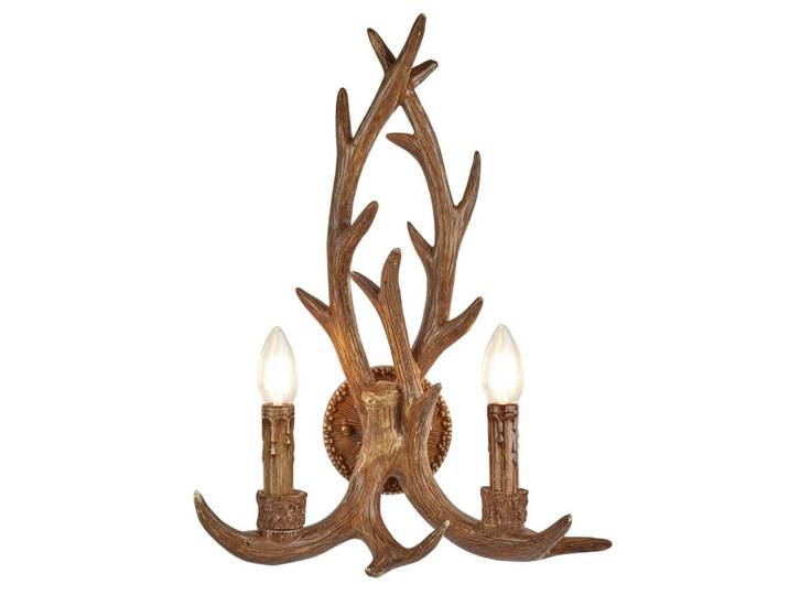 Houten wandlamp Stag Searchlight - 6412-2BR