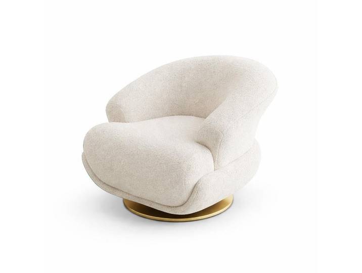 Xlmoebel Loungesessel Moderne Loungesessel in Weiß mit Holzdetails im minimalistischen Desig (1-St., Loungesessel), Hergestellt in Europa
