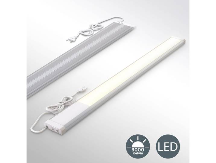 B.K.LICHT LED Lichtleiste, silber (weiß, silberfarben), 1, H: 1,3cm, Leuchten, LED Unterbaulampe Lichtleiste Küchen-Lampe Beleuchtung inkl. 10W, LED Lichtleiste