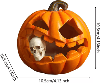 Inspire Picks Halloween Ghost Pumpkin Lantern Pumpkin Eating Skull Statue For Porch Garden And Table Decor a