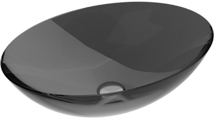 Besco Anya Carbon Grey + maskownica biała umywalka nablatowa 50x35x15cm #UMA-50-CGW