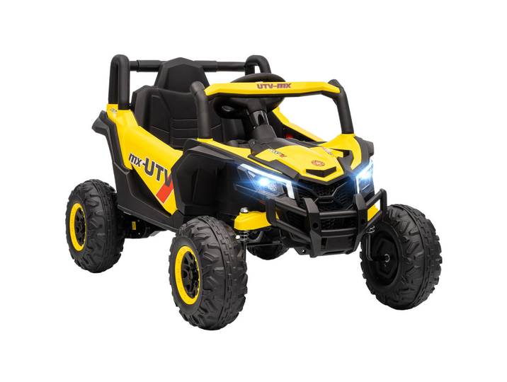 ComfortXL Elektro-Kinderauto De-13085 2 Motoren Gelb, Kunststoff, 61x56x96 cm, Freizeit & Co, Gartenspielzeug, Kinder-Elektrofahrzeuge