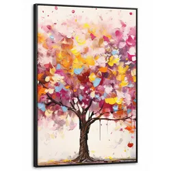 LEINWAND Bilder mit Rahmen - Aquarell - Baum - Kunst - Abstrakt - 80x120