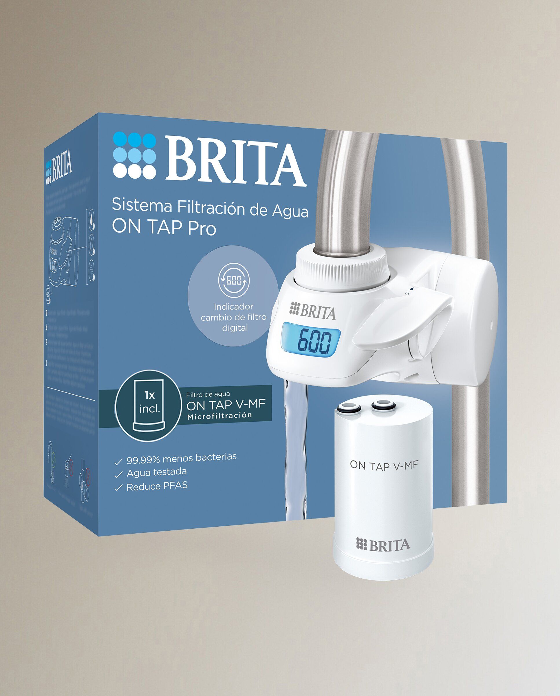 Brita Sistema de filtración para grifo + Filtro On Tap . Blanco