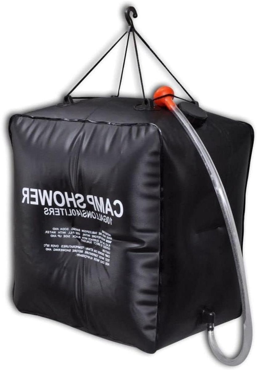 Solar Campingdouche 40 Liter - Mobiele Buitendouche met Zonne-energie - Zwart PVC