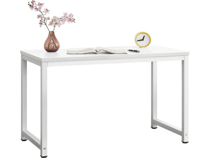 [en.casa] Schreibtisch Herning Weiß Höhenverstellbar Bürotisch 75x120x60cm Tisch Computertisch Arbeitstisch PC Tisch