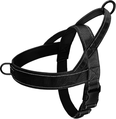 Uplift Curations Reflective No Pull Nylon Dog Harness Adjustable Pet Training Vest For Medium Large Dogs black m