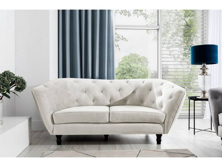 Fun Möbel Sofa Sofa Designer-Sofa Charlotte 2-Sitzer Stoff, 1 Teile