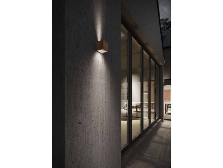 Cube LED Applique Murale XL 3000K Up/Down Rust - LIGHT-POINT - Terrasse - Aluminium