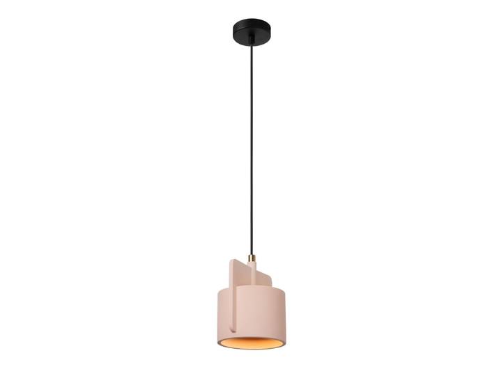 Suspension béton 1 lumière rose
