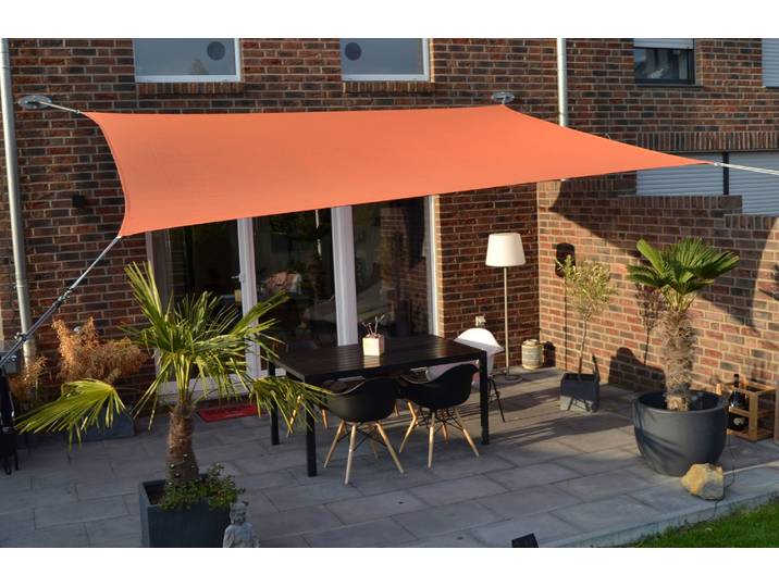 Sonnensegel FLORACORD, orange (terrakotta), B:300cm T:400cm, Polyester, Sonnensegel, Sonnensegel, BxT: 300 x 400 cm
