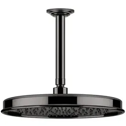 Gessi Venti20 Antikalk-Kopfbrause, D328mm, mit Gelenk und Deckenarm Sondermaß angeben 110-1900mm, Deckenmontage, 65155706, Farbe: Metall Schwarz PVD