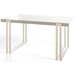 ESSZIMMERTISCH ROSA 200X90X77 cm, Farbe: Weiß, mit Metallbeinen in Farbe Weiß