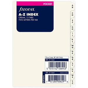 Filofax Register 211664 Pocket, A7, A-Z, Papier, 13-teilig, creme