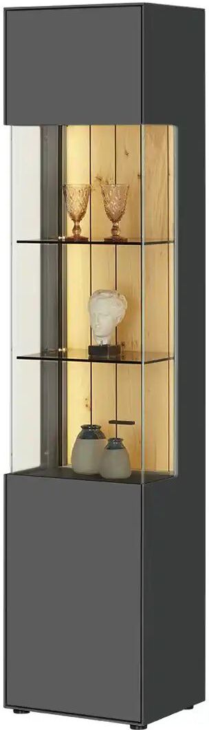 Jette Home Vitrine  Como ¦ grau ¦ Maße (cm): B: 47 H: 206 T: 38.0