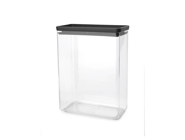 Récipient empilable Brabantia TASTY+ Récipient alimentaire hermétique avec joint en silicone pour cuisine au format XXL Pour aliments secs et humides\, sucre\, farine Capacité 5\,4 L Dark Grey