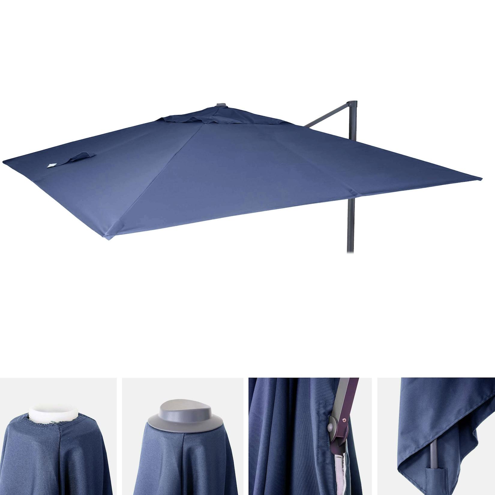 Ersatz-Bezug für Luxus-Ampelschirm MCW-A96, Sonnenschirmbezug Ersatzbezug, 3x4m (Ø5m) Polyester ~ blau