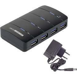 Renkforce RF-3016752 USB-Hub 4 Port USB-A USB 3.0 5 GBit/s mit Status-LEDs Schwarz