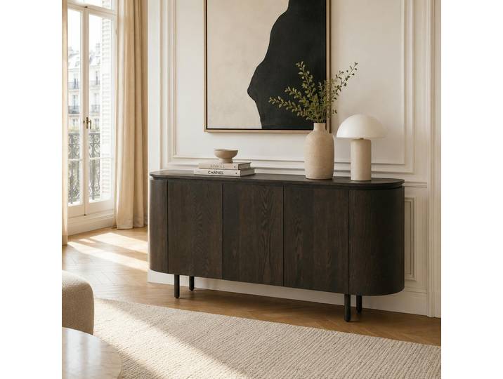 Buffet Design En Chêne Brun 3 Portes Loren