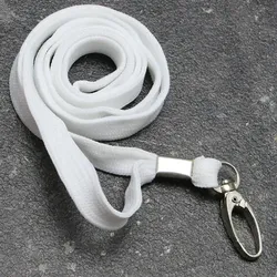 100 Lanyard, 10 mm breit weiß | mit Karabiner Clip, Polyester